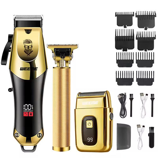 Professional Hair Clipper & Beard Trimmer Set — Rechargeable Cordless Grooming Kit for Men