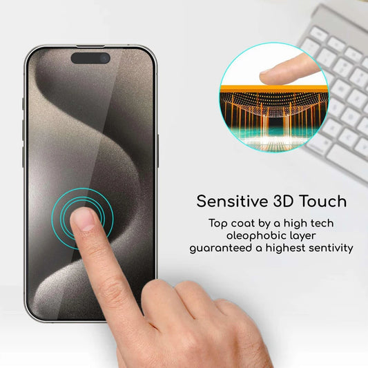 Tempered Glass Screen Protector — Full Cover HD Clear for iPhone 17, 16, 15, 14 Pro Max Mini